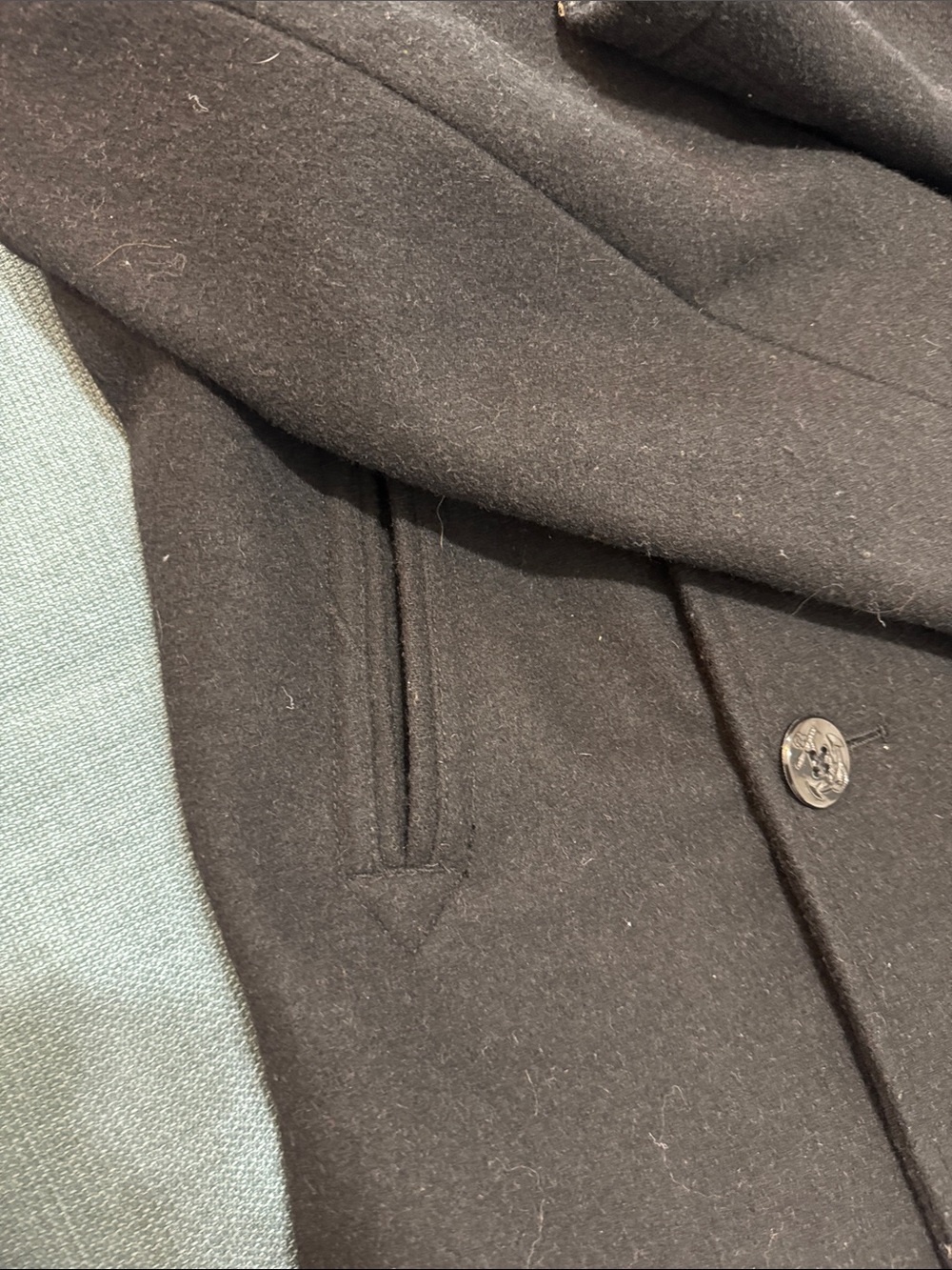 J. Crew Peacoat wool Bayswater 87195 medium Black Double-Breasted Men's luxury - Picture 11 of 12